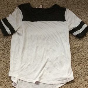 Gray and white T-shirt